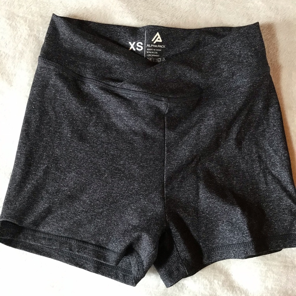 Alphapack grey scrunch booty shorts